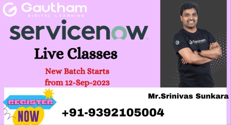 ServiceNow Live Classes : New Batch Starts from 12-Sept-2023